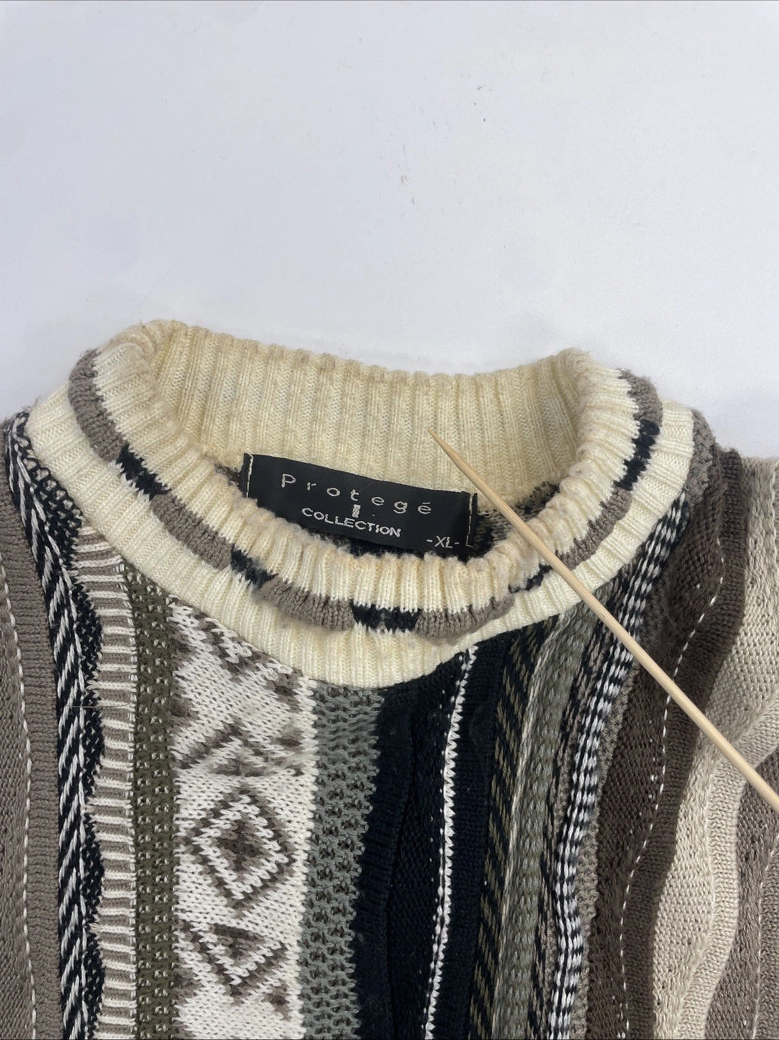 Vintage Protege Collection 3D Knit Sweater Size XL Coogi Style