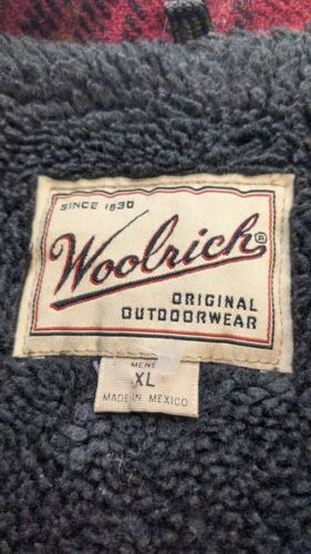 Woolrich Plaid Wool Coat Jacket Size Large Sherpa Lined