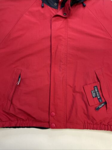 Vintage Nautica Bomber Jacket Size XL Red Fleece Reversible