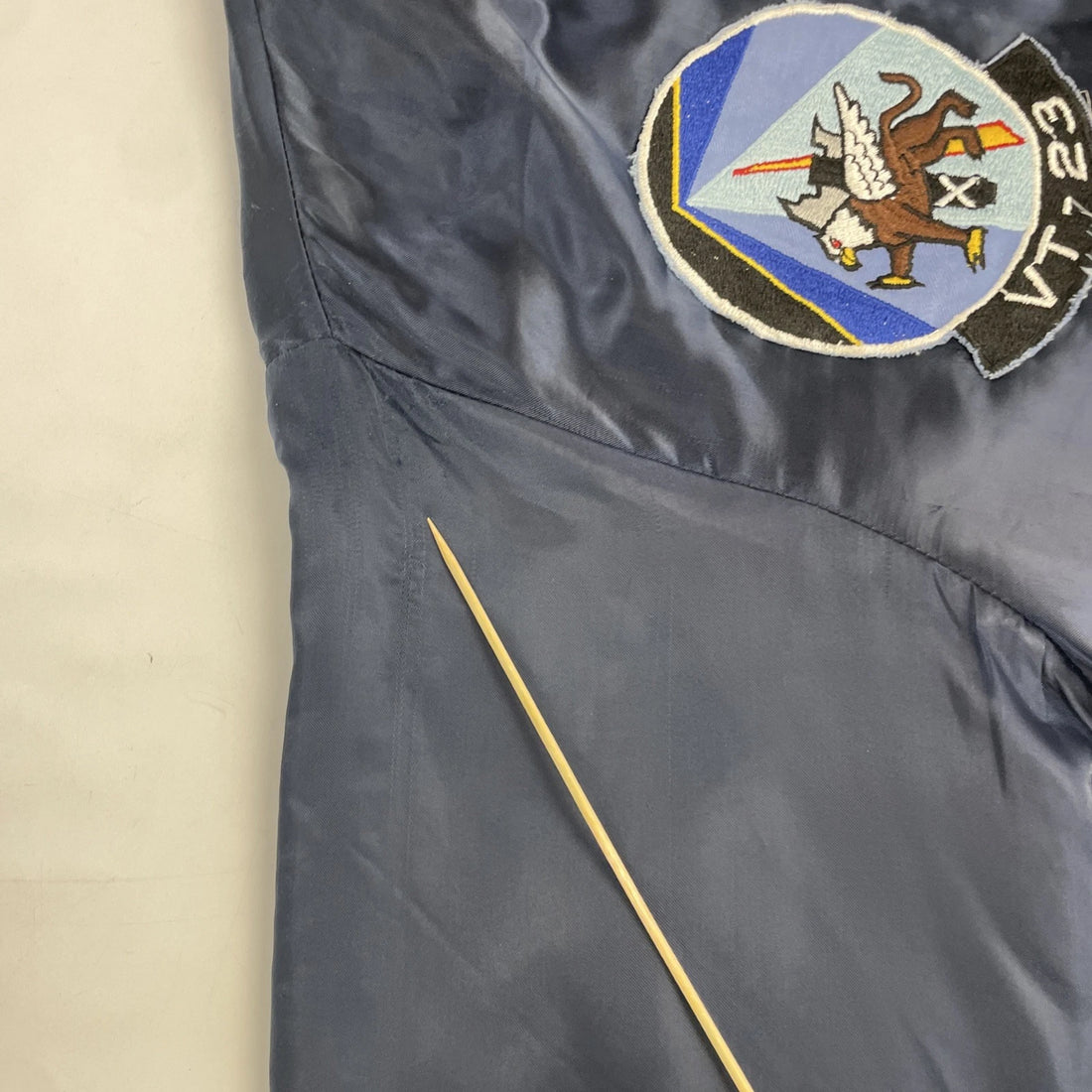 Vintage US Navy Satin Bomber Jacket Size Large Patches 90s