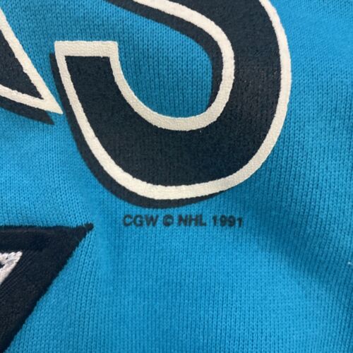 Vintage San Jose Sharks Sweatshirt Crewneck Size Medium 1991 90s NHL