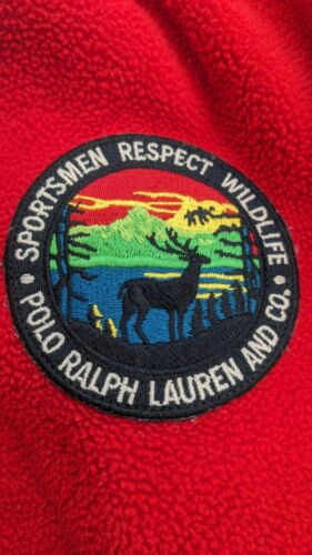 Polo Ralph Lauren 1/4 Zip Fleece Jacket Size Large Red