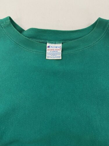 Vintage Champion Reverse Weave Sweatshirt Crewneck Size XL Teal 90s