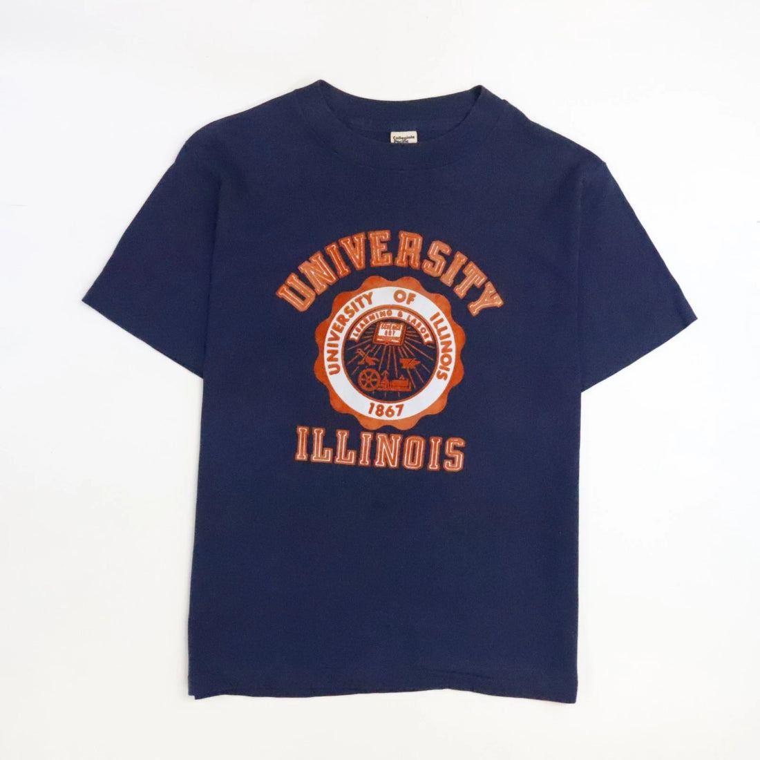 Vintage University Of Illinois Crest T-Shirt Size Large 80s NCAA