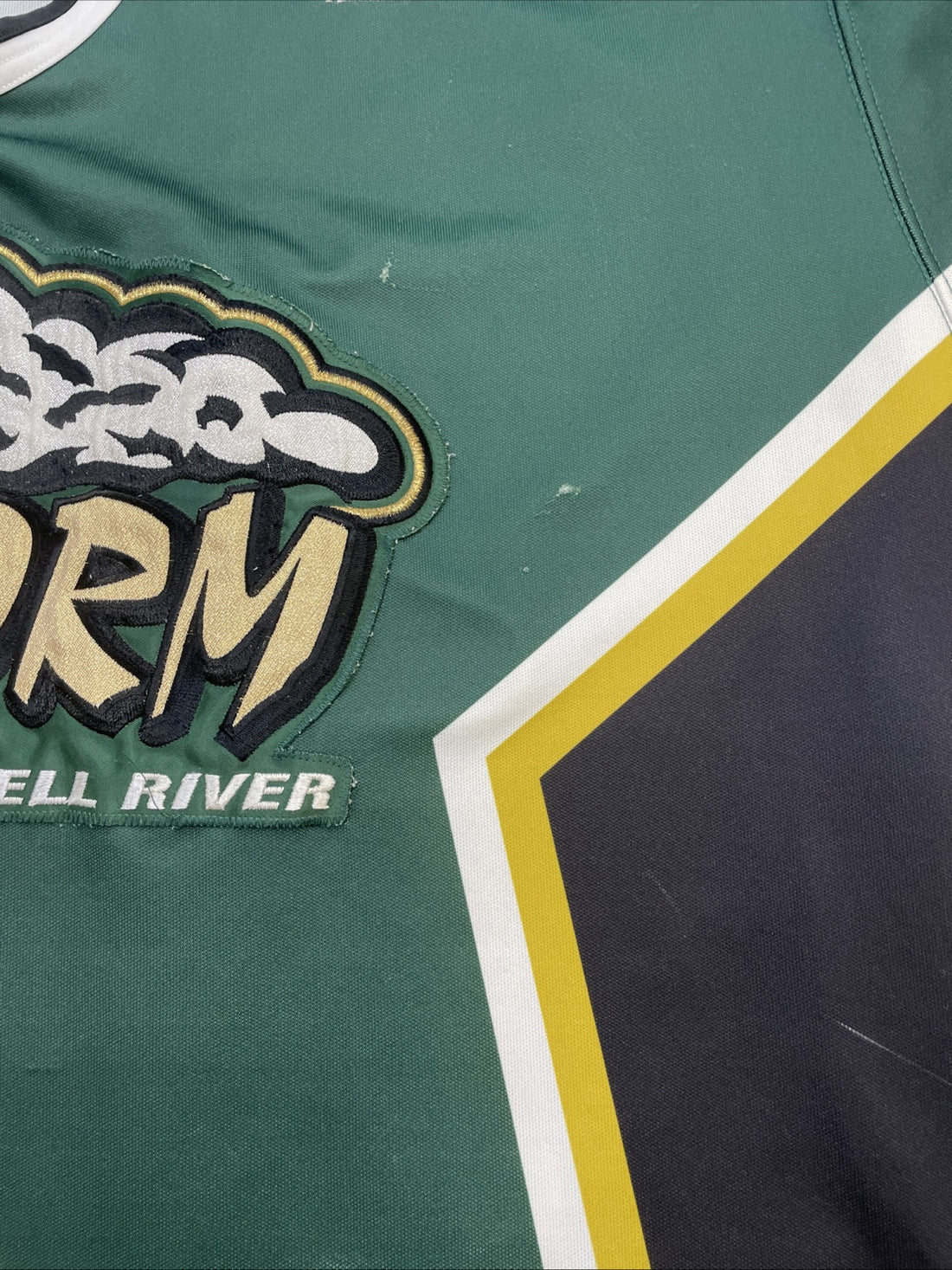 Vintage Campbell River Storm Authentic Hockey Jersey Size 54 Fight Strap VIJHL