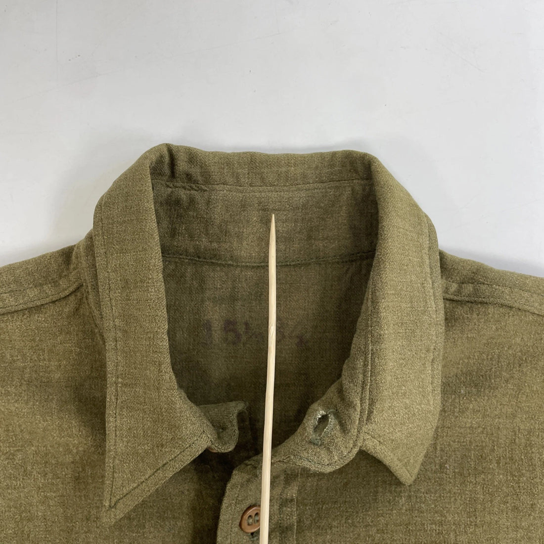 Vintage Military Wool Button Up Shirt Size 15 1/2 X 34