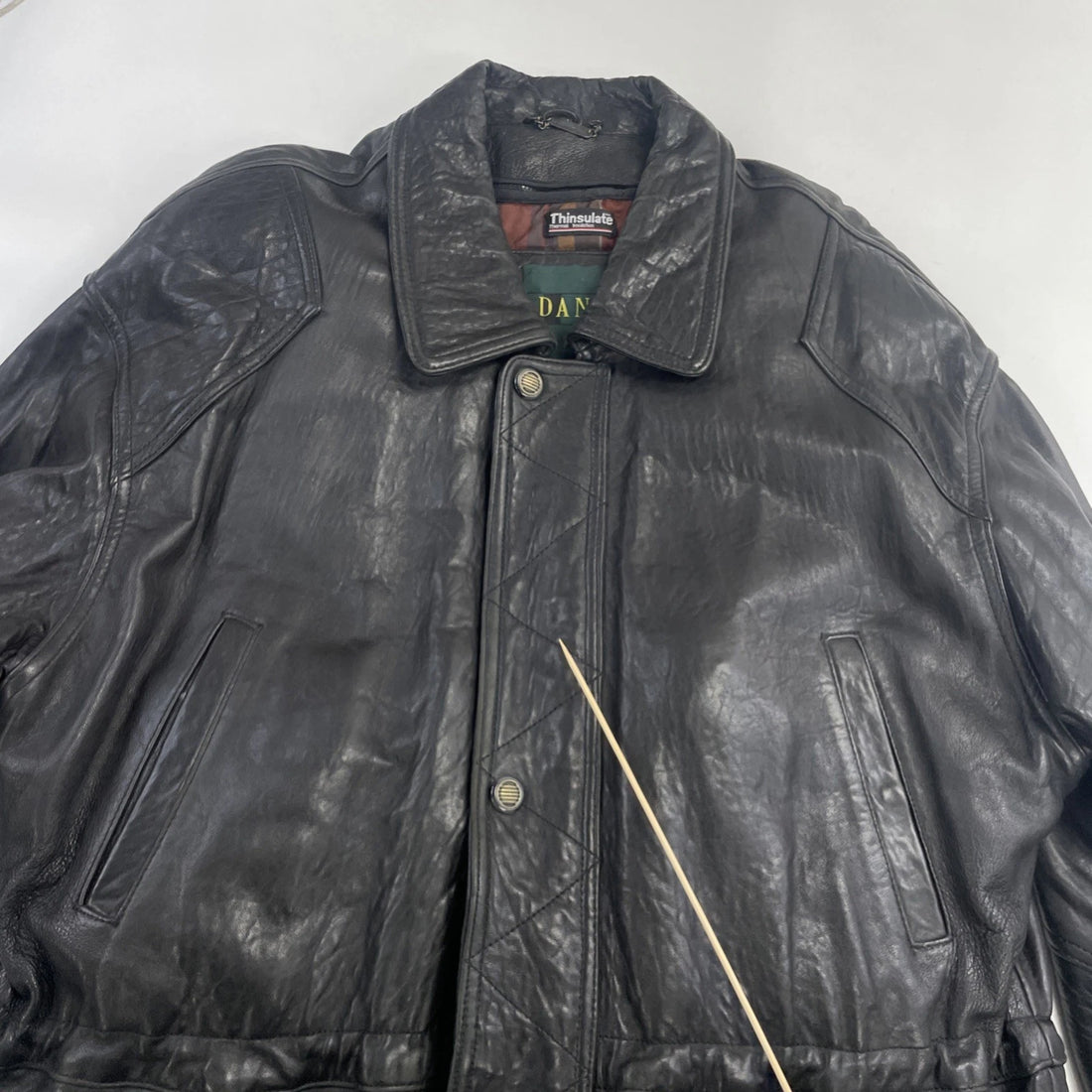 Danier Leather Coat Jacket Size Medium Black