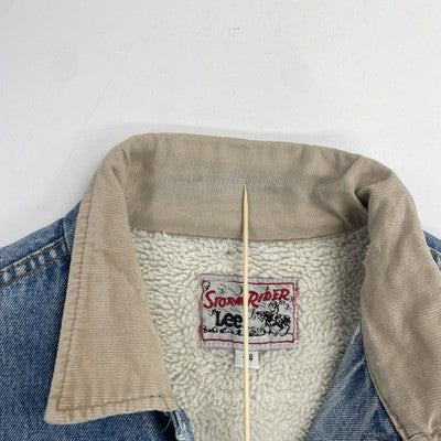 Lee Storm Rider Denim Trucker Jacket Size 48 Sherpa Lined