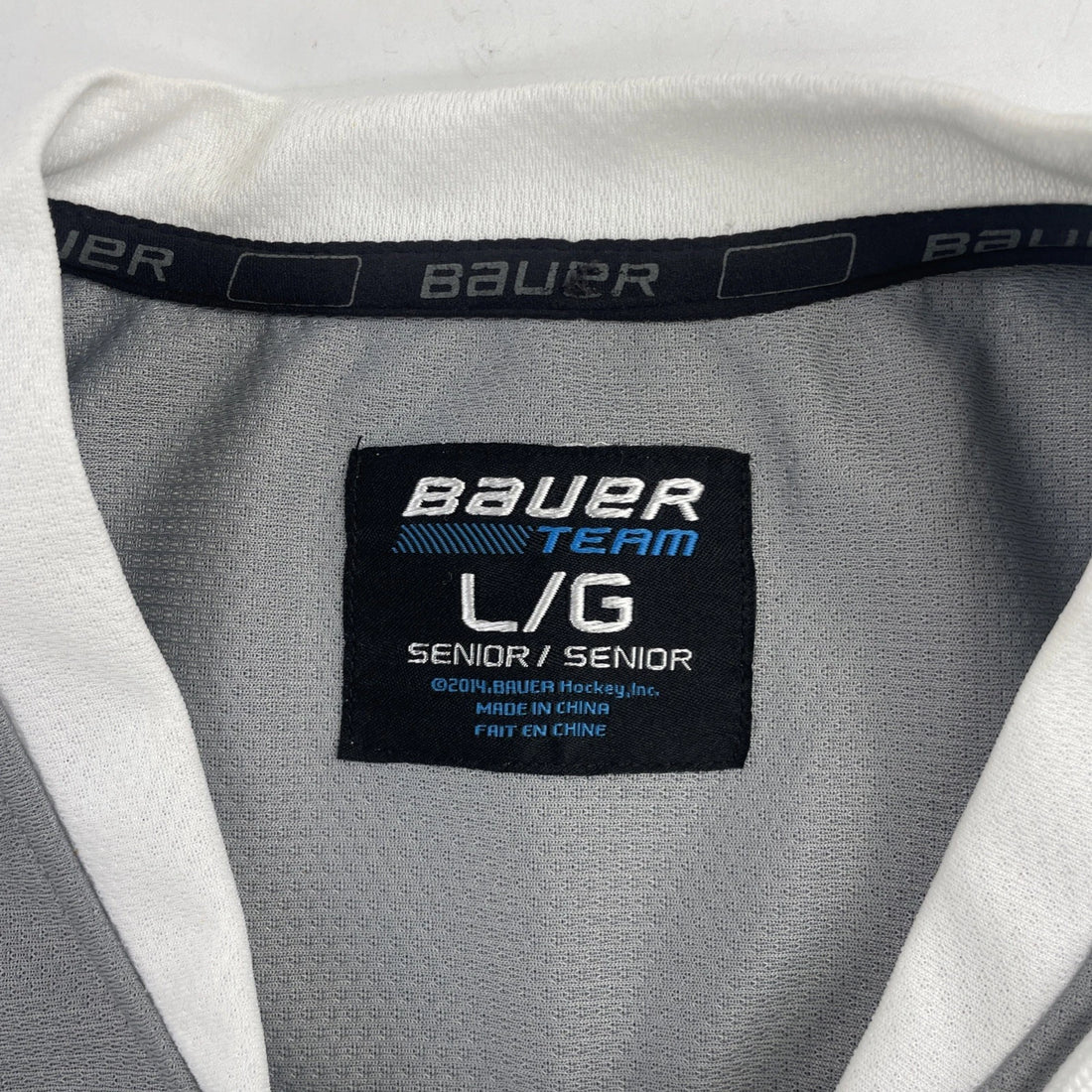 Ocean Shore Grizzlies Bauer Hockey Jersey Size Large Fight Strap