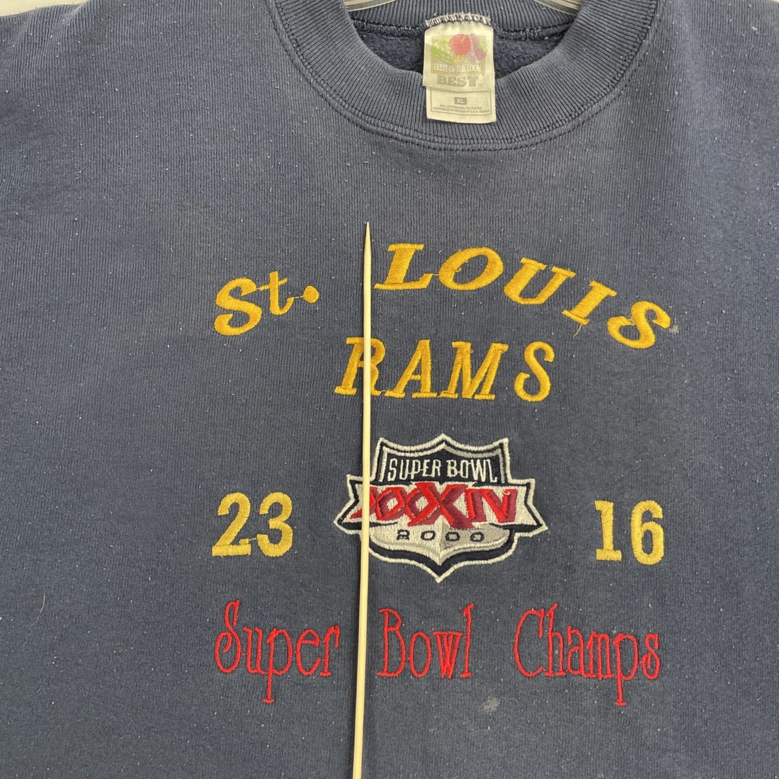Vintage St. Louis Rams Super Bowl XXXIV Champs Sweatshirt Crewneck Size XL NFL