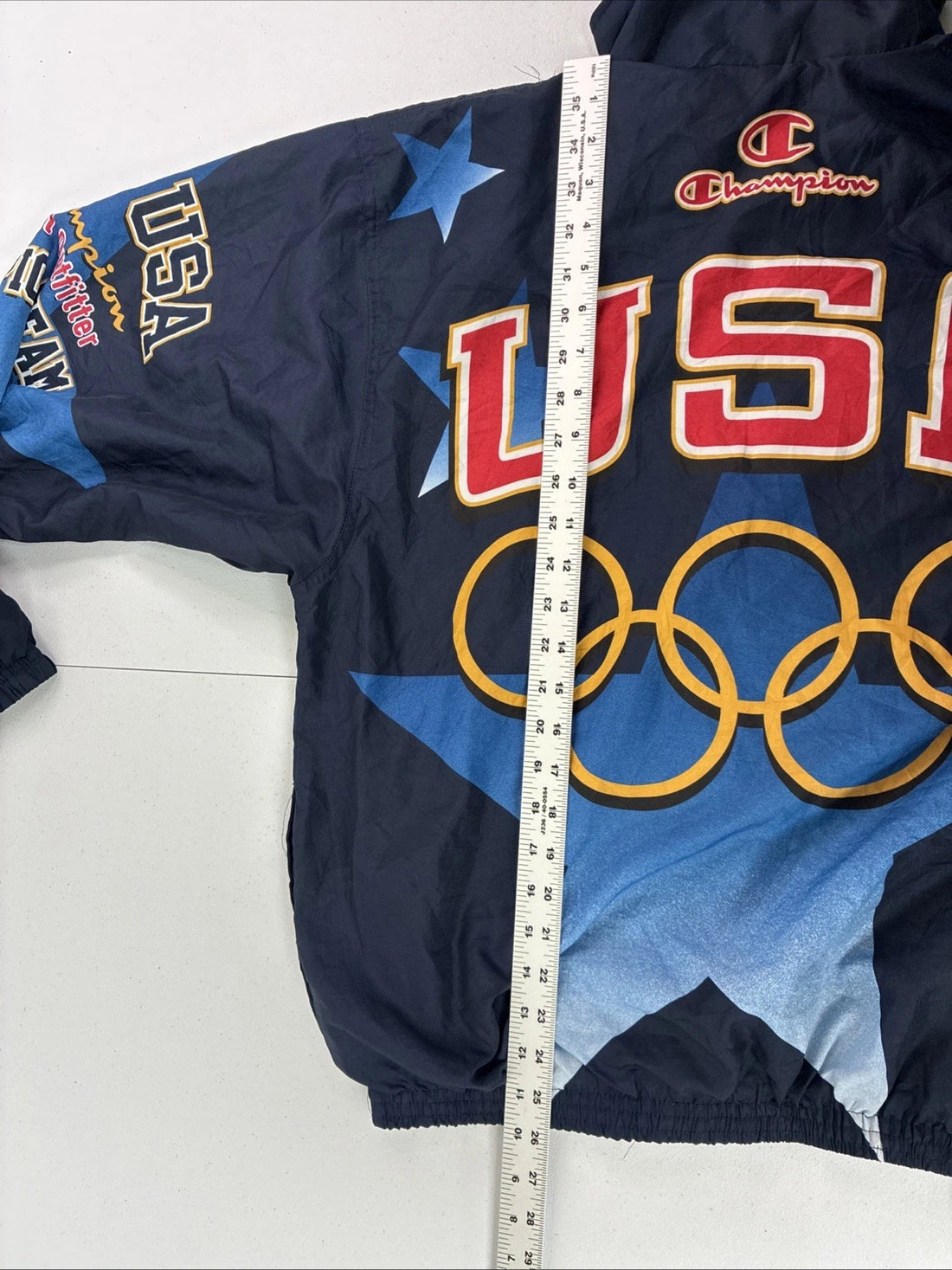 Vintage Team USA Olympic Champion Windbreaker Light Jacket Large All Over Print