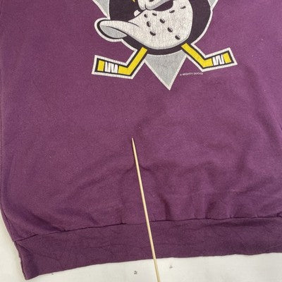 Vintage Anaheim Mighty Ducks Sweatshirt Hoodie Youth Size Large 90s NHL