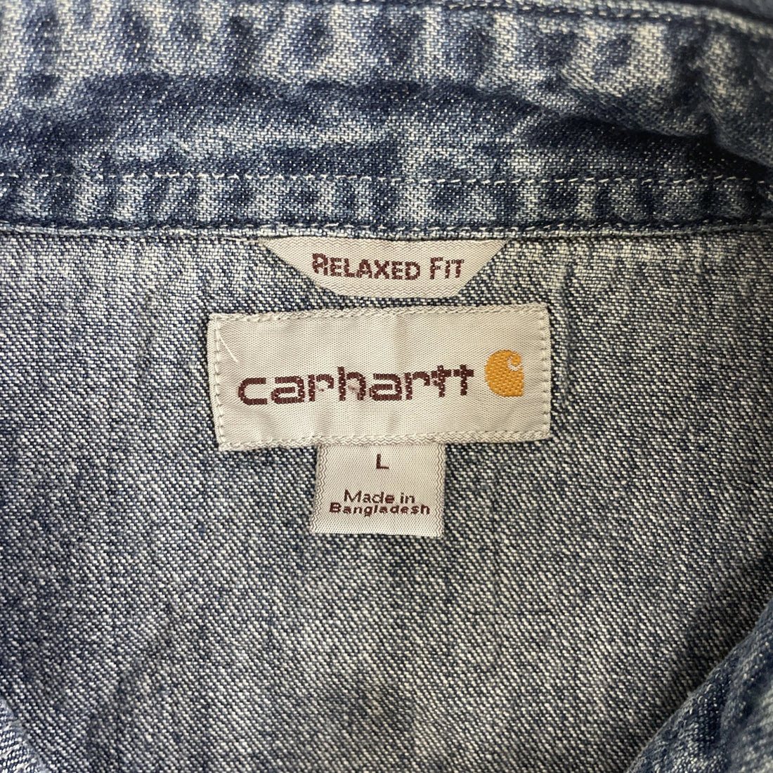 Carhartt Western Denim Pearl Snap Shirt Size Large