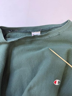 Vintage Champion Reverse Weave Crewneck Sweatshirt Size 2XL Green 90s