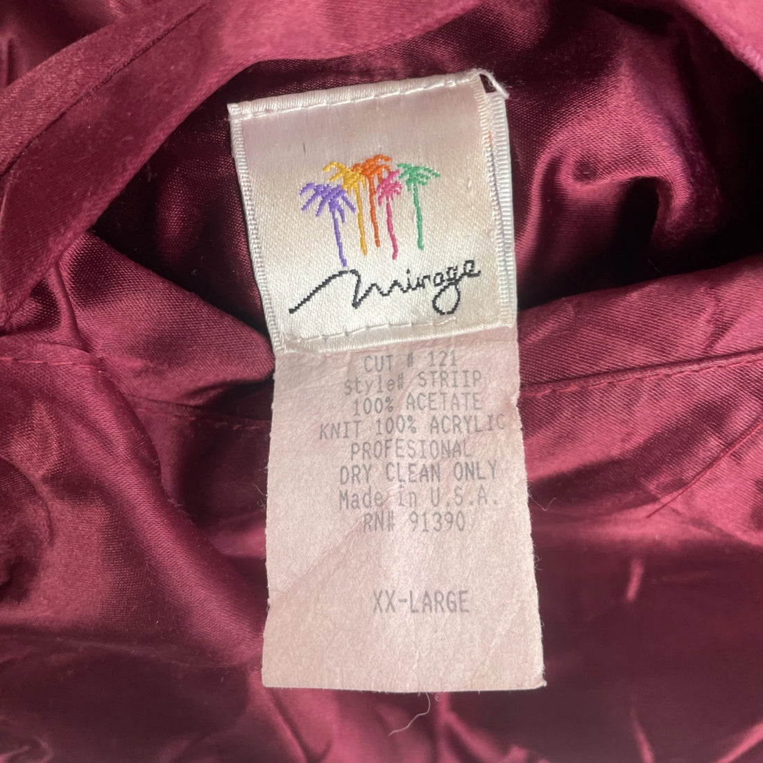 Vintage Treasure Island At The Mirage Satin Bomber Jacket Size 2XL Reversible