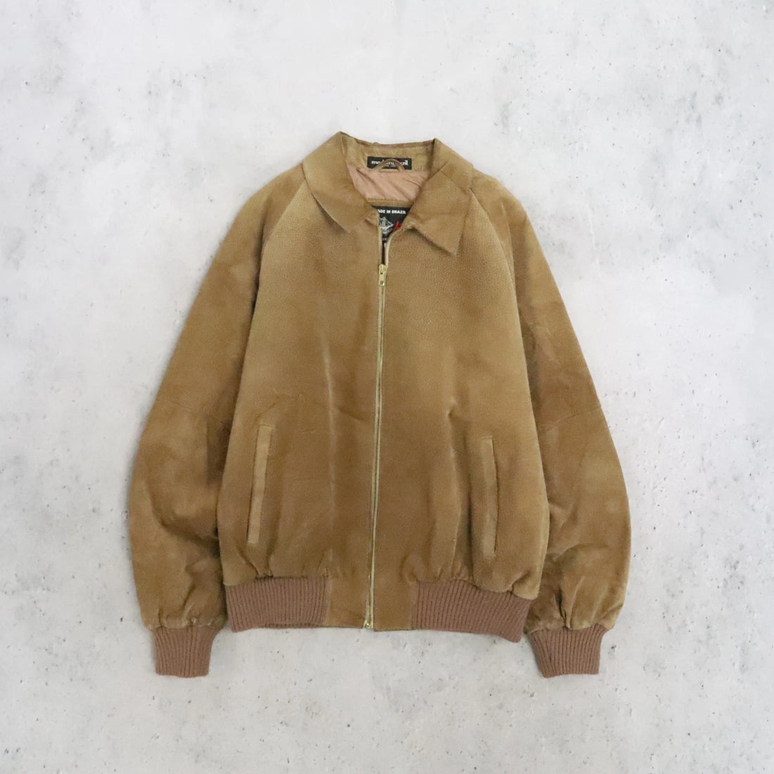 Vintage Brazil Leather Suede Bomber Jacket Size 42