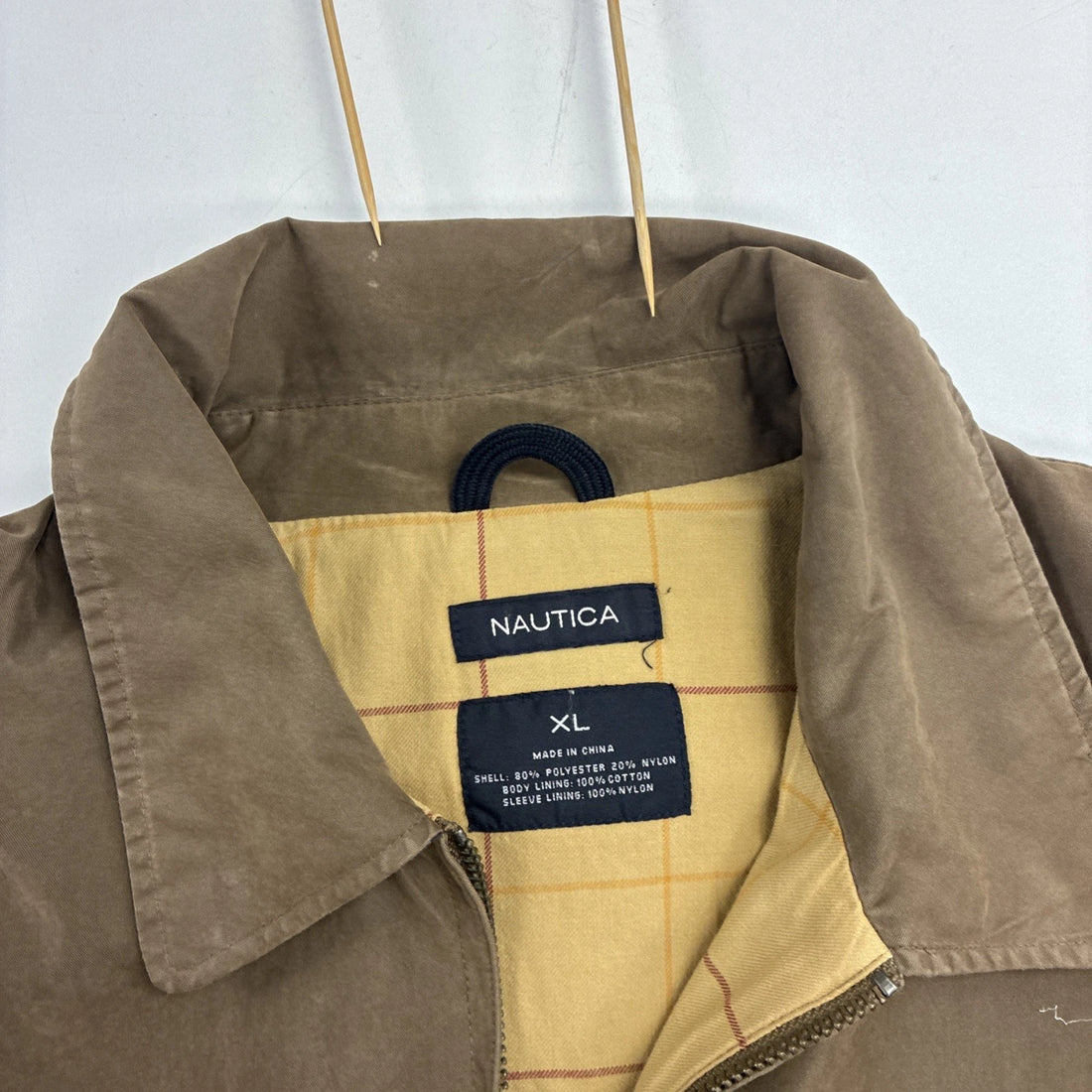 Vintage Nautica Harrington Bomber Jacket Size XL Brown