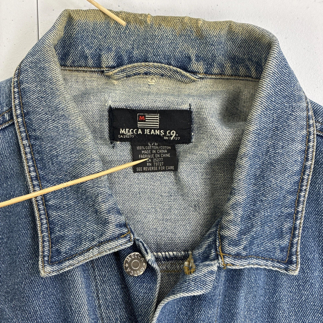 Vintage Mecca Jeans Co. Denim Trucker Jacket Size Large Y2K