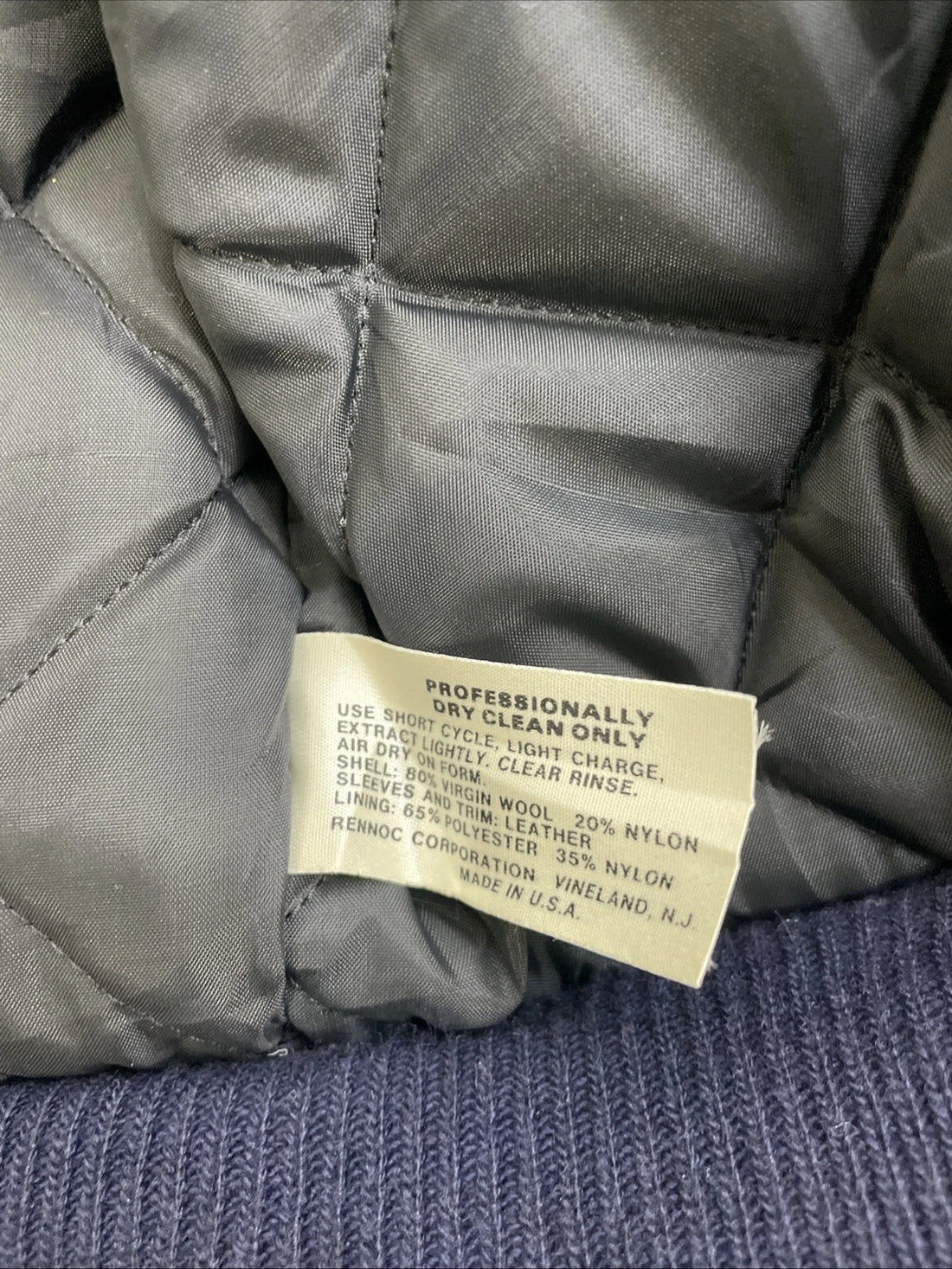 Vintage Widener Rennoc Leather Wool Varsity Jacket Size Large
