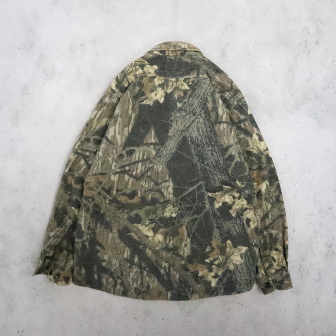 Vintage Cabela's Mossy Oak Camo Button Up Shirt Size XL