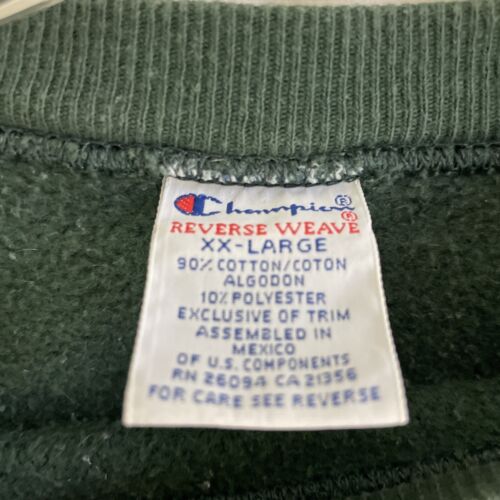 Vintage Champion Reverse Weave Crewneck Sweatshirt Size 2XL Green 90s