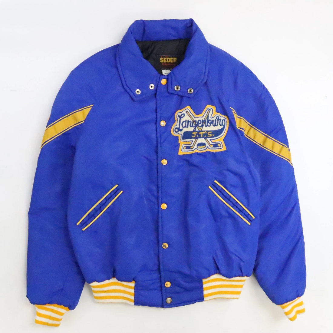 Vintage Langenburg JTS Hockey Varsity Bomber Jacket Size 42