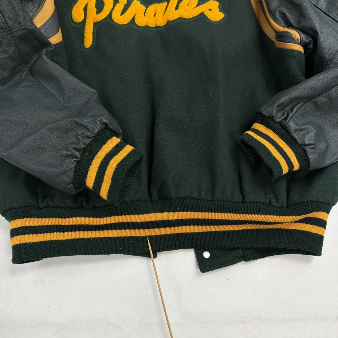Vintage PC Pirates Leather Wool Varsity Letterman Jacket Large