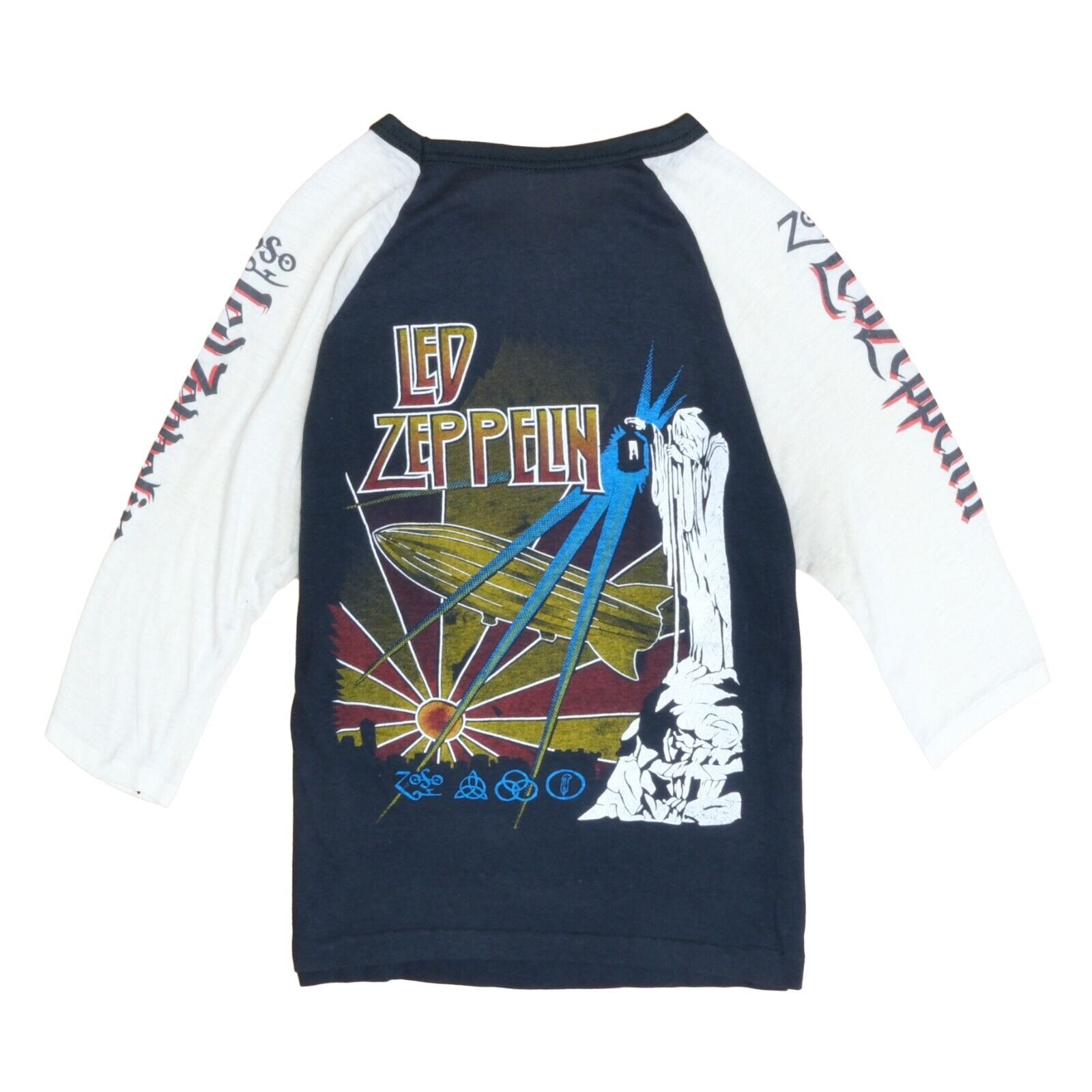 Vintage Led Zeppelin Raglan Baseball T-Shirt Size Small Band Tee