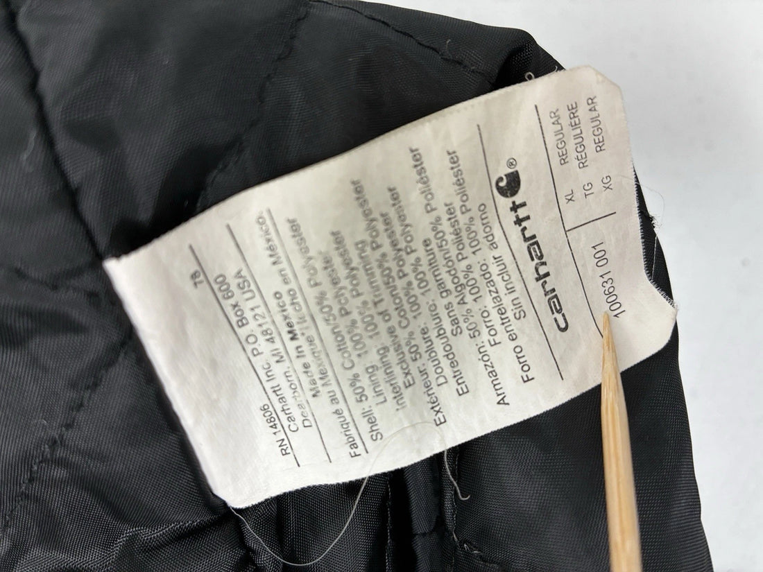Carhartt Full Zip Sweatshirt Hoodie Size XL Black