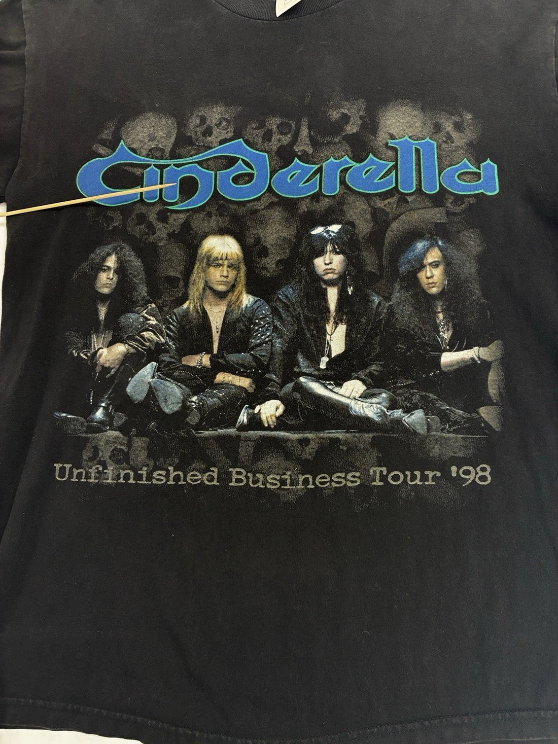 Vintage Cinderella Unfinished Business Tour T-Shirt Size Large Band Tee 1998 90s