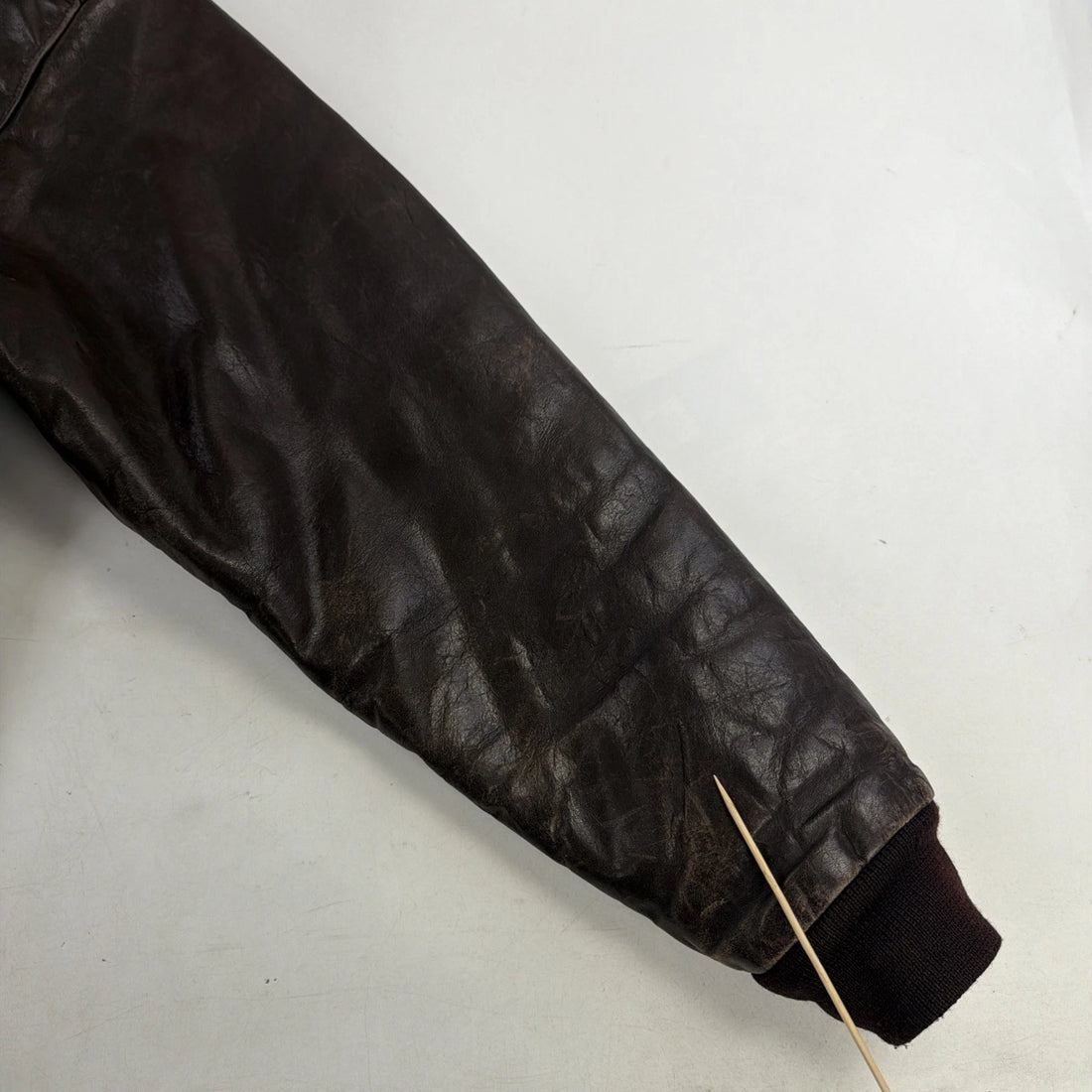 Vintage Lands End Leather Bomber Jacket Size Large Tall Brown