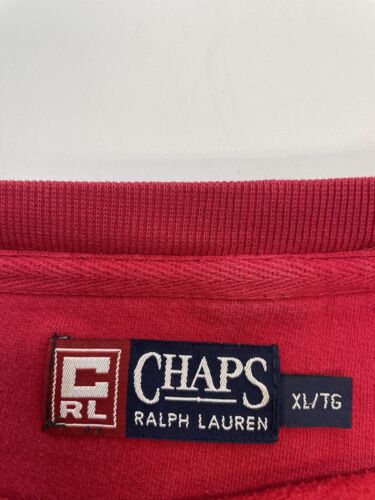 Vintage Chaps Ralph Lauren Crewneck Sweatshirt Size XL Red Embroidered