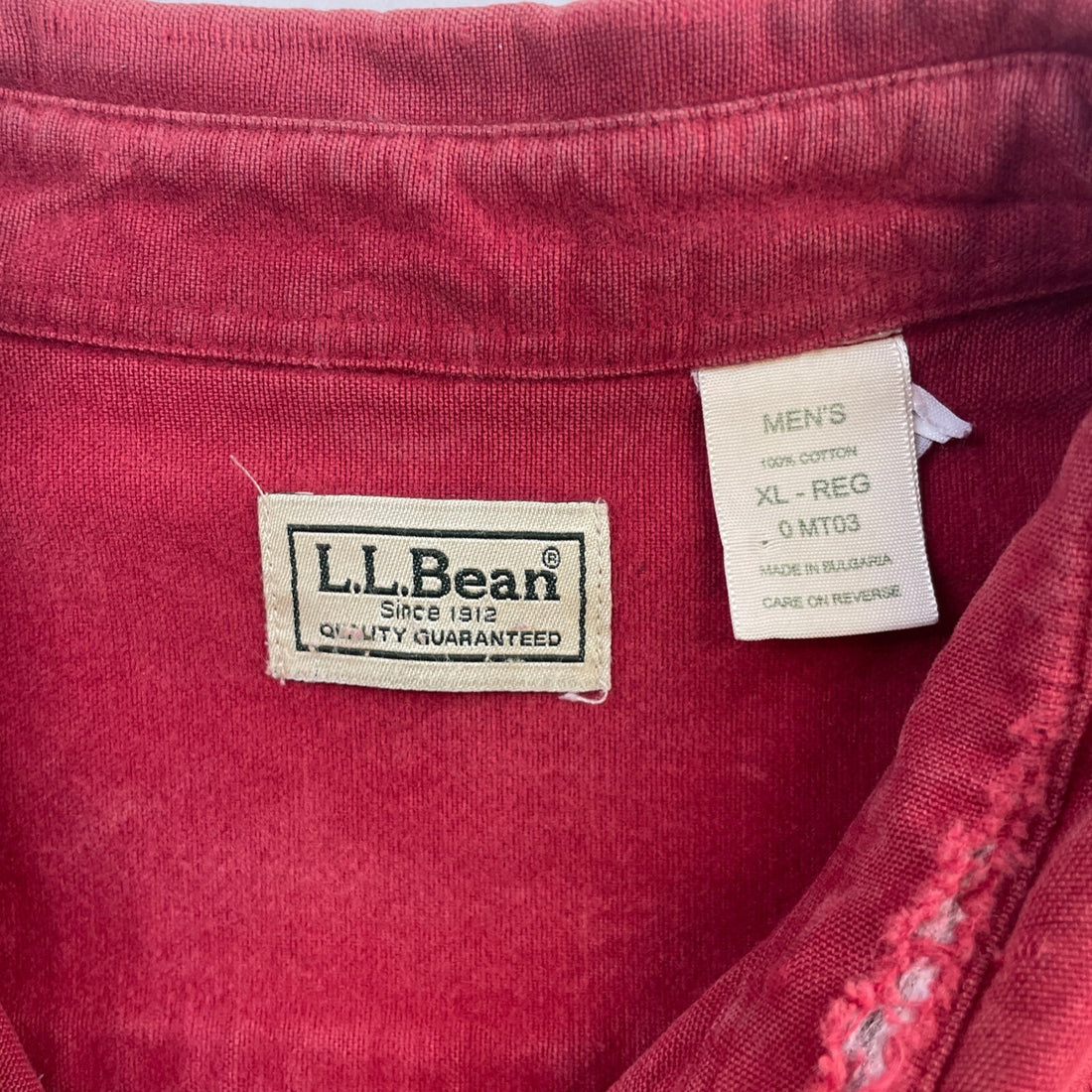 Vintage L.L. Bean Button Up Shirt Size XL Red