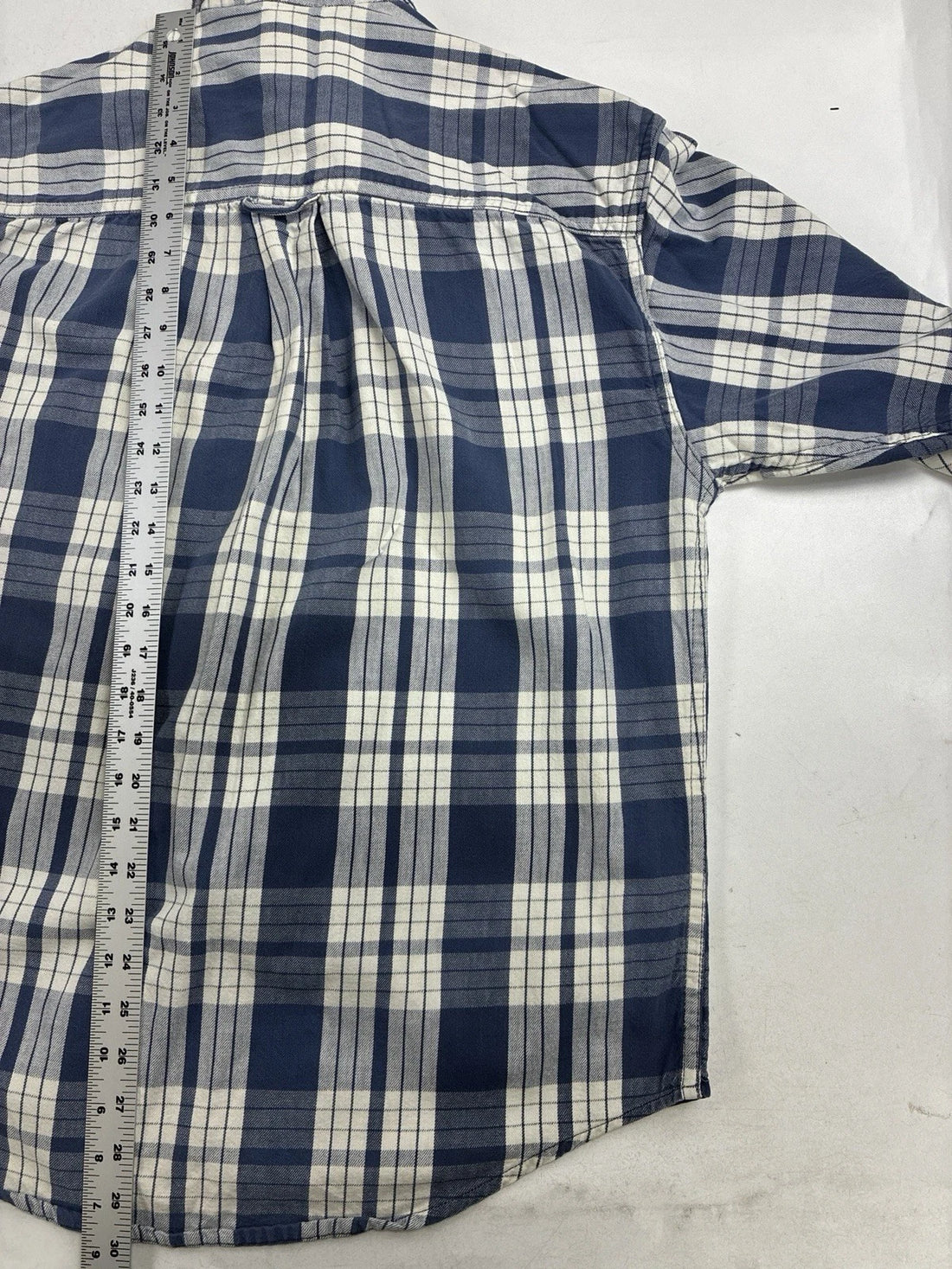 Eddie Bauer McKinley Cloth Button Up Shirt Size Medium Blue Plaid