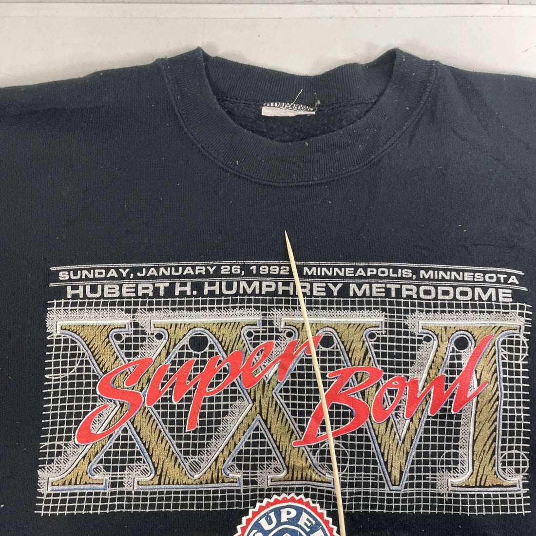 Vintage Super Bowl XXVI Sweatshirt Crewneck Size Large 1991 90s NFL