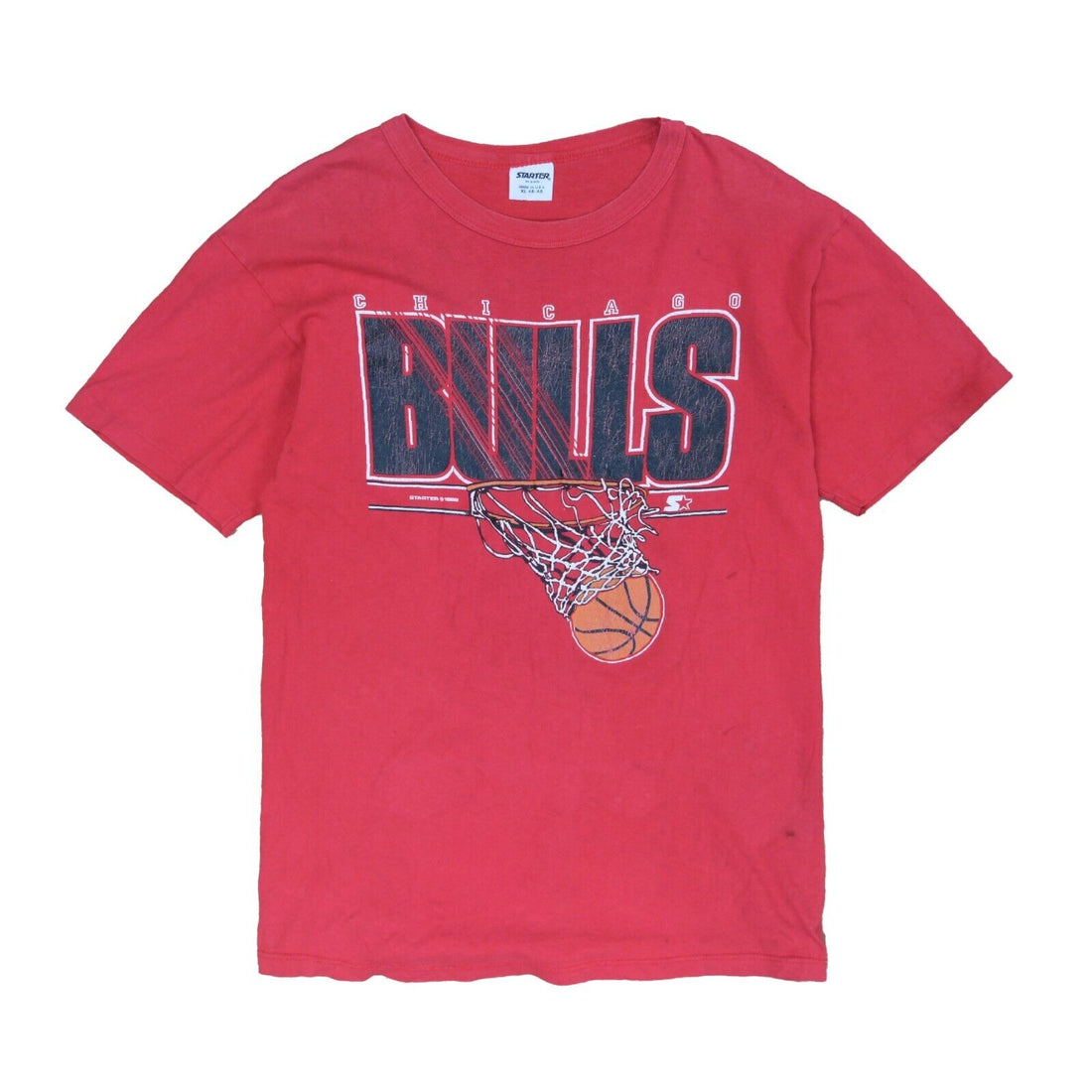 Vintage Chicago Bulls Starter T-Shirt Size XL Red 1988 80s NBA