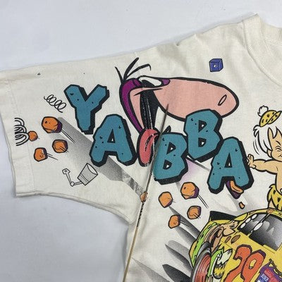 Vintage Flintstones Cartoon Network Wacky Racing T-Shirt XL All Over Print 1996