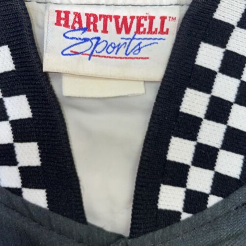 Vintage Carol's Racing Bomber Jacket Size Large Checkered Chain Stitch