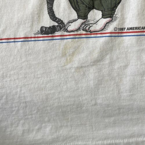 Vintage Top Spud T-Shirt Size Medium Budweiser Beer Promo White 1987 80s