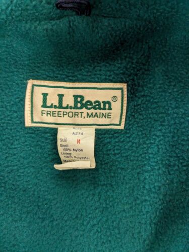 Vintage LL Bean Vest Jacket Size Medium Blue Fleece Lined