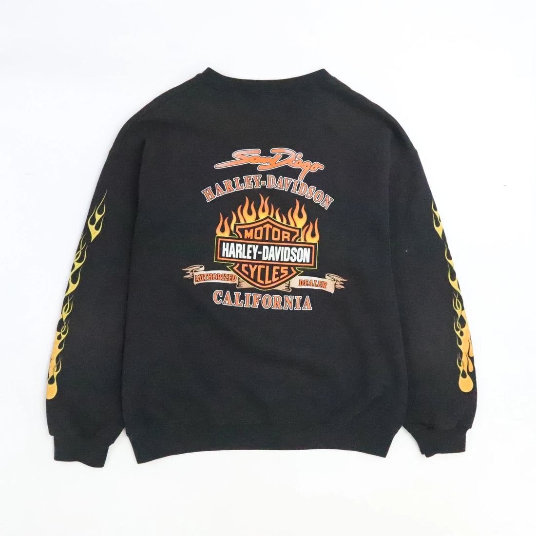 Vintage Harley Davidson Sweatshirt Crewneck Size Medium Flames 90s