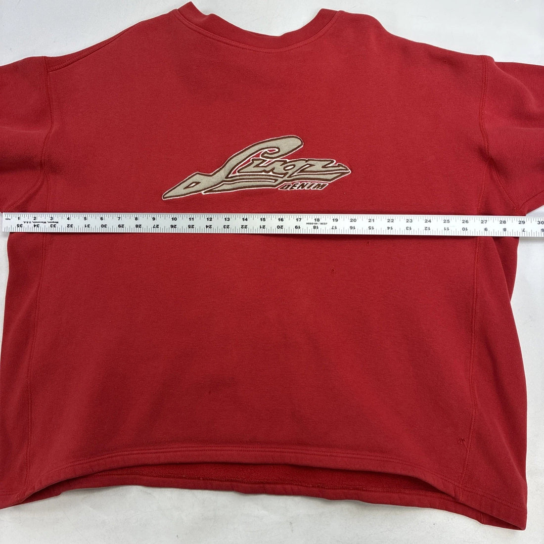 Vintage Lugz Denim Crewneck Sweatshirt Size 2XL Red Y2K