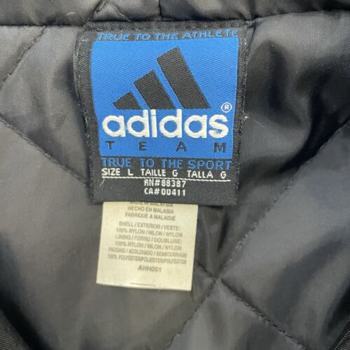 Vintage Adidas Puffer Bomber Jacket Size Large Insulated