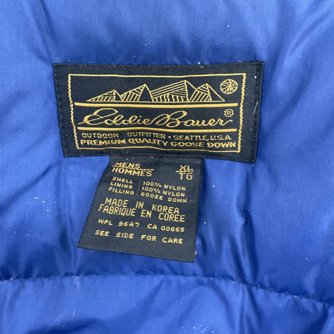Vintage Eddie Bauer Puffer Bomber Jacket Size XL Black Insulated
