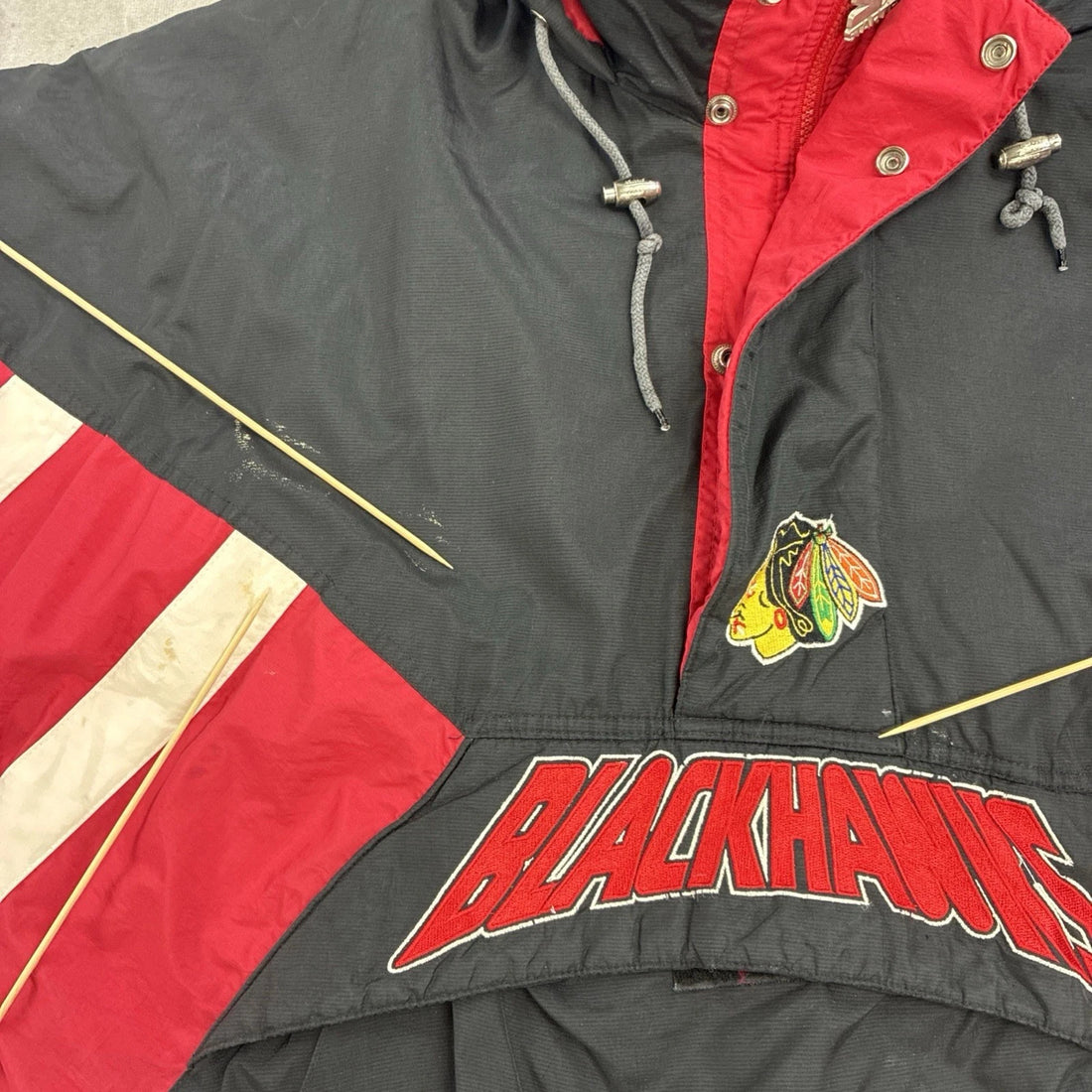 Vintage Chicago Blackhawks Starter Puffer Jacket Size XL NHL