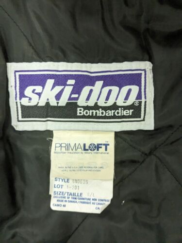 Vintage Ski-Doo Bombardier Jacket Size Large Black Yellow Insulated