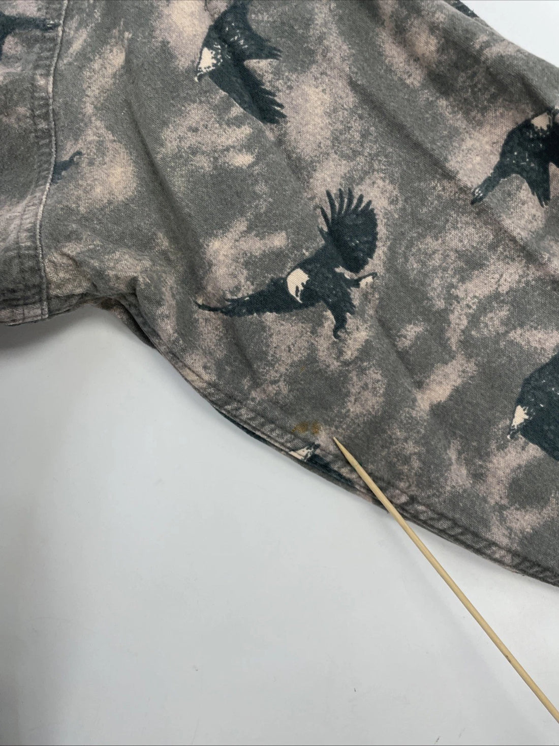 Woolrich Eagle Button Up Shirt Size Large All Over Print