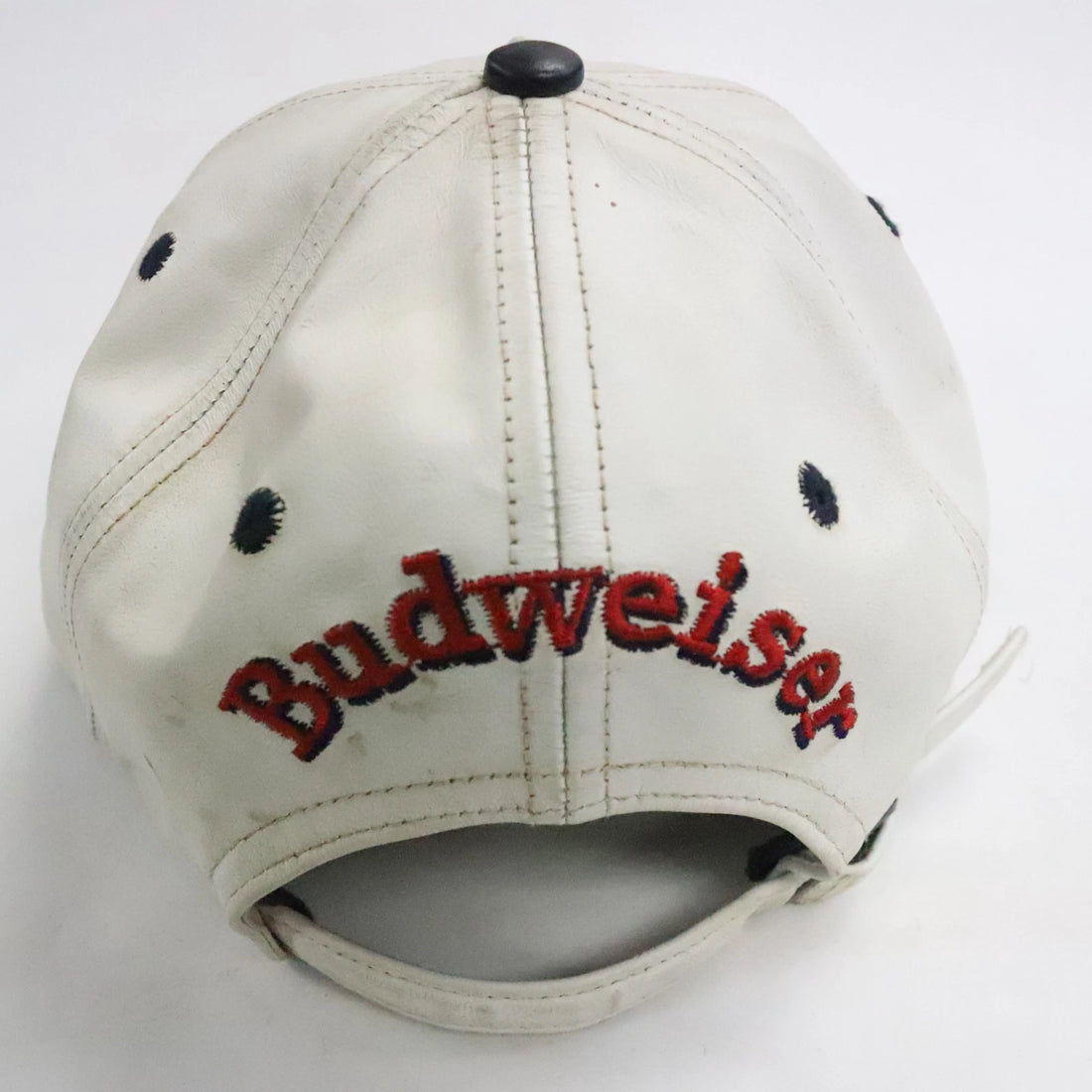 Vintage Budweiser Bud Beer Leather Hat Cap OSFA