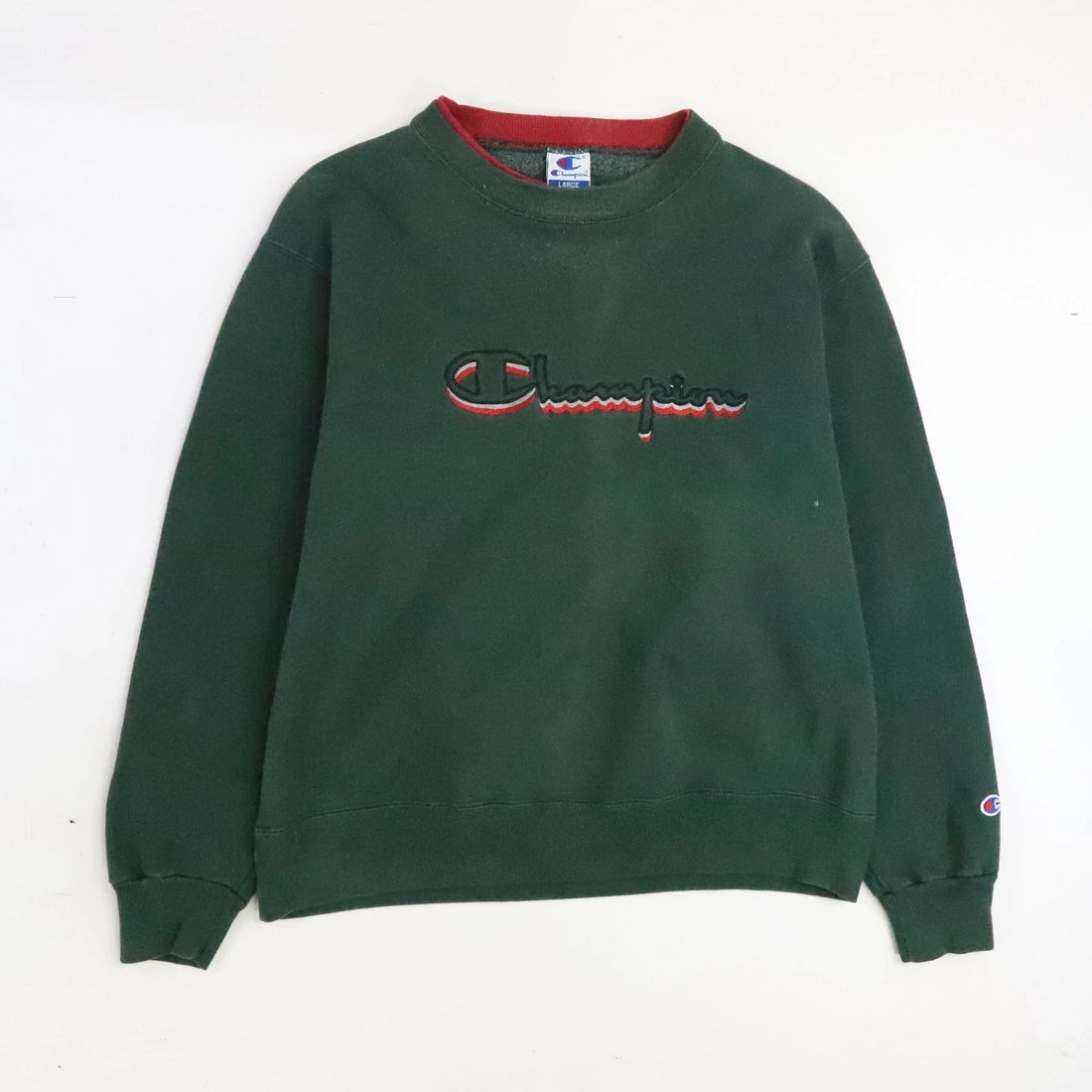 Vintage Champion Spell Out Crewneck Sweatshirt Size Large Green