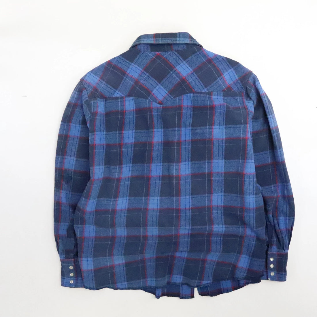 Vintage Wrangler Pearl Snap Shirt Size XL Blue Plaid